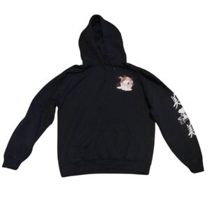 Snoopy Peanuts Hoodie Japanese Text Cherry Blossoms Sakura Black Sweatshirt